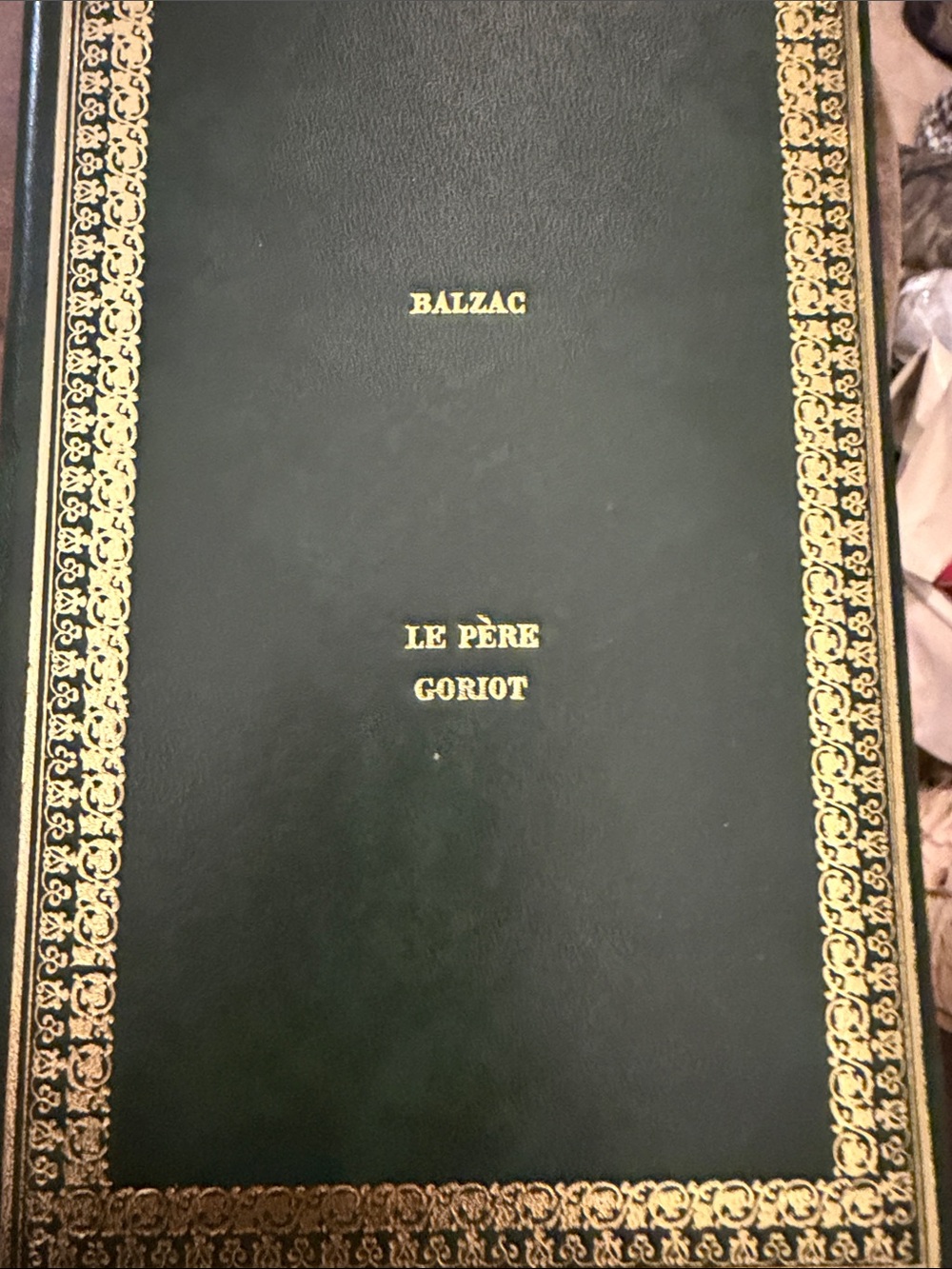 Balzac Le Père Goriot Green Leather-Bound Book